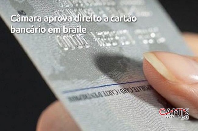 Cartão bancário em braile