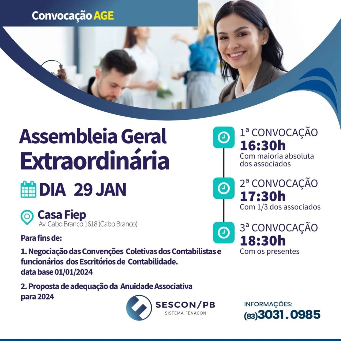 SESCON-PB realiza Assembleia Geral Extraordinária