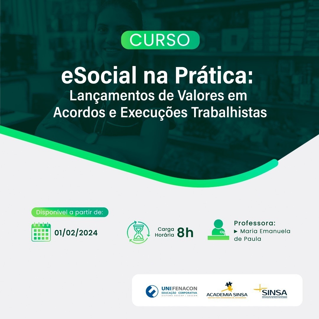 Novo curso “e-Social: Sistema de Escrituração Fiscal Digital das Obrigações Trabalhistas” já está disponível