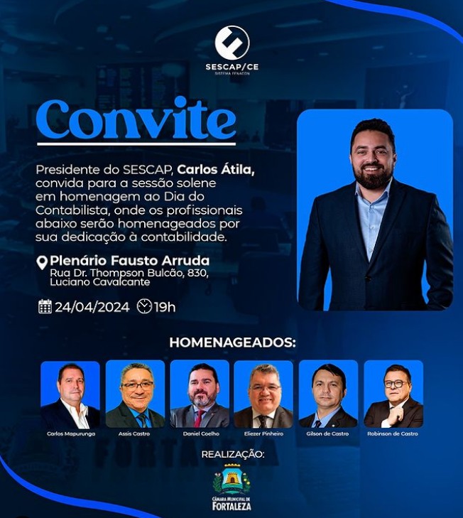 Presidente e diretor da FENACON serão homenageados hoje (24) na Câmara Municipal de Fortaleza