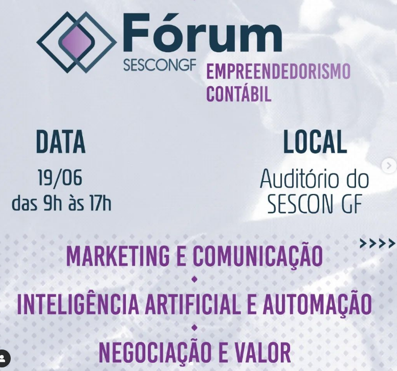 SESCON GF realiza Fórum de Empreendedorismo Contábil no dia 19 de junho