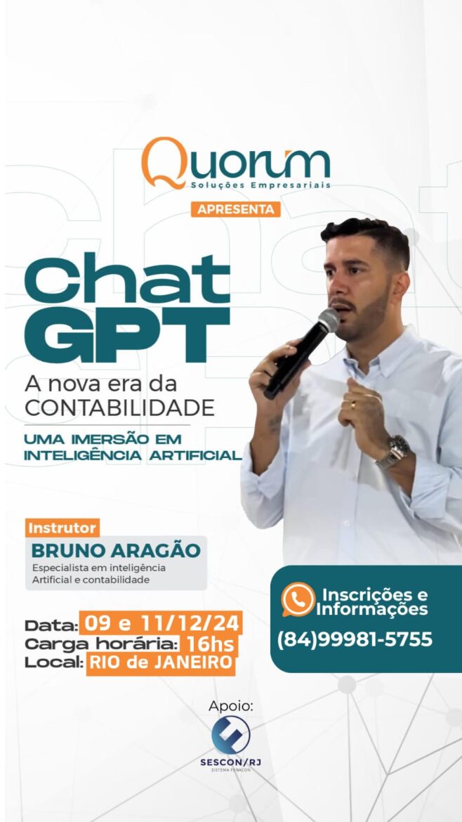 Curso sobre ChatGPT tem apoio do SESCON-RJ